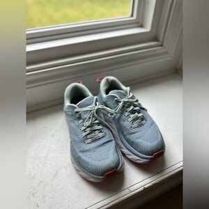 HOKA Sneakers. Blue and Orange. Size 8 WIDE.